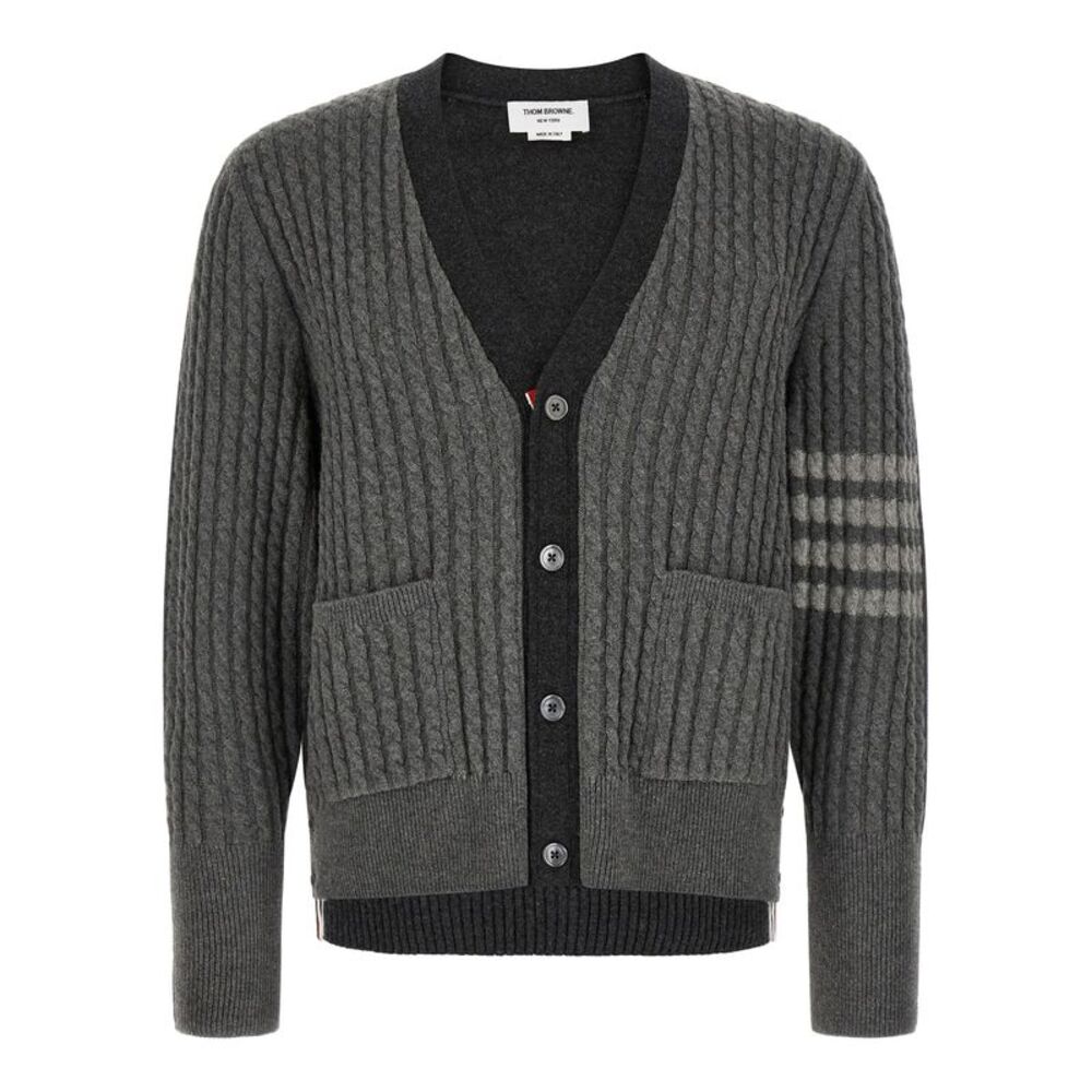 Thom Browne Gray Virgin Wool Men's Cardigan